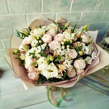 Букет цветов из:  Альстромерии, Розы и Хризантемы #REPLACE_PRED# Карамышево 