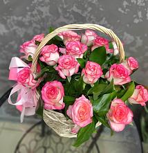 Цветочная композиция из Розы в корзине #REPLACE_PRED# Карамышево 