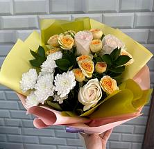 Букет цветов из:  Розы и Хризантемы #REPLACE_PRED# Карамышево 