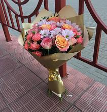Букет цветов из:  Хризантемы и Розы #REPLACE_PRED# Карамышево 